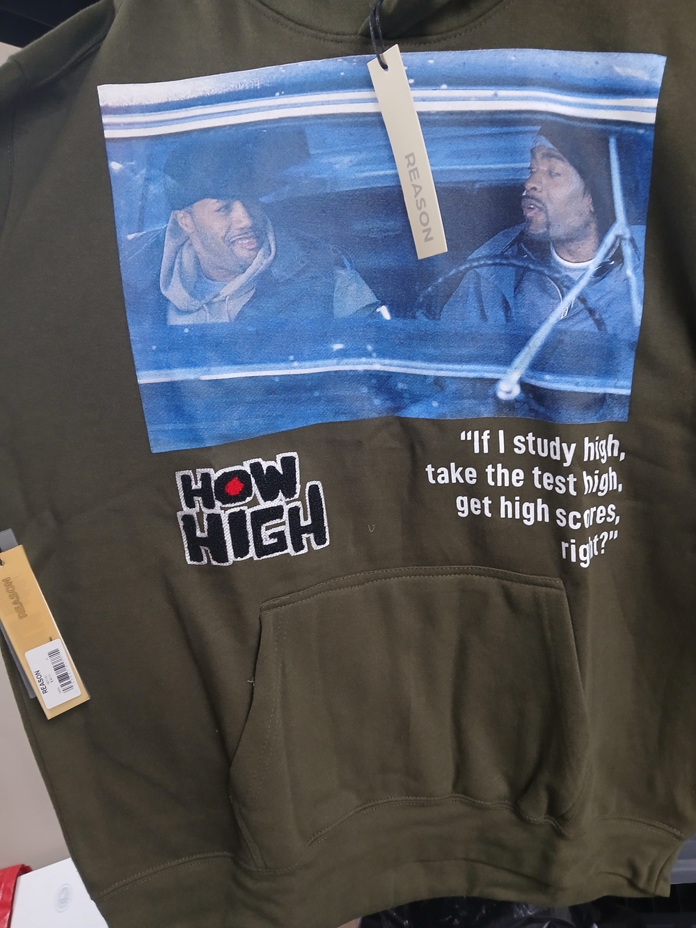 Reason Olive 'How High' Graphic Pullover Hoodie